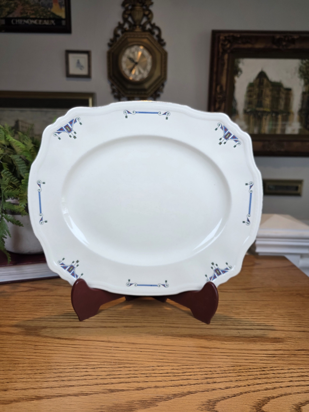 Vintage Alfred Meakin Serving Platter Marigold Astoria Shape Art Deco England